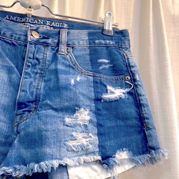 Women’s American Eagle Vintage Hi Rise Festival Shorts Distressed Frayed Size 6 - Picture 3 of 7